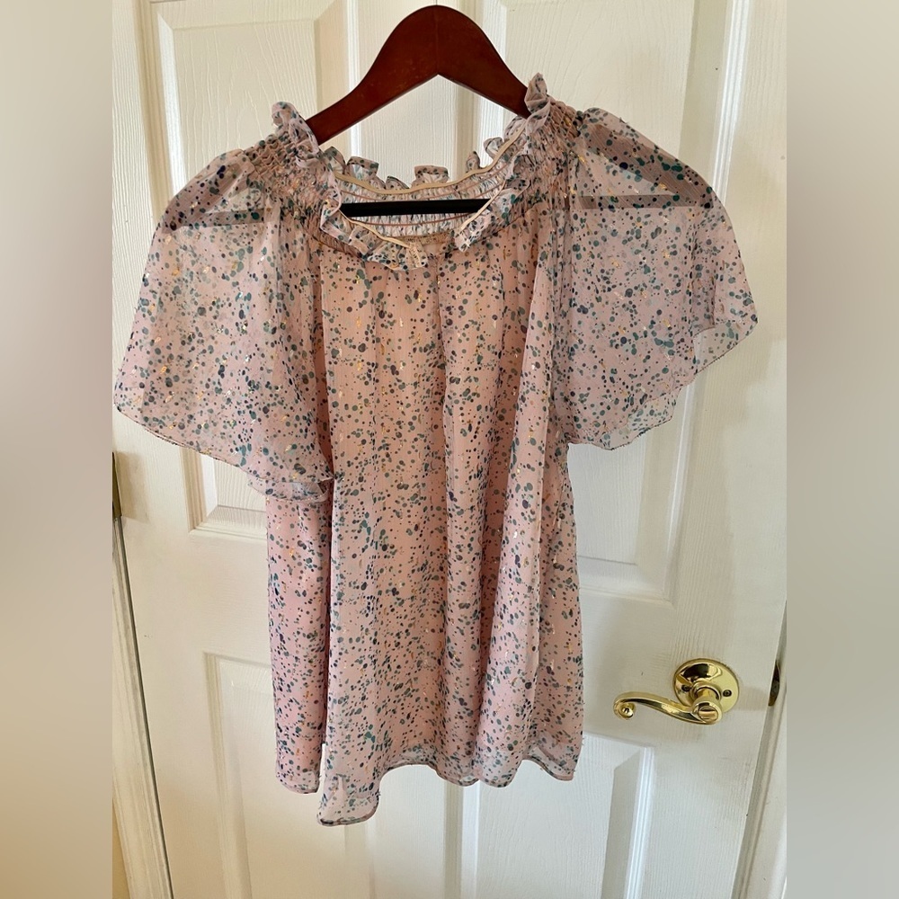 Women loose shirt light pink and sliver size S